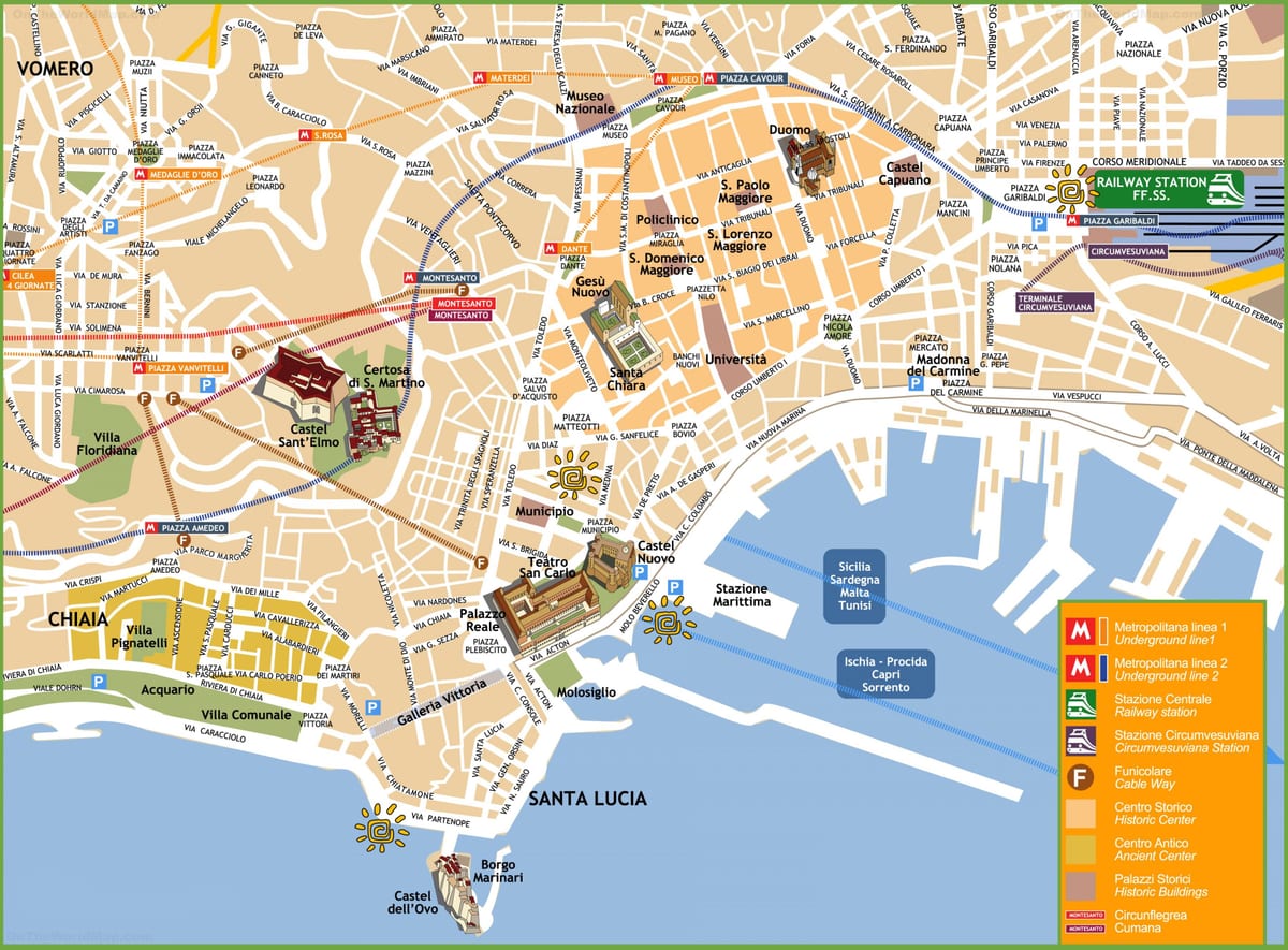 পর্যটন মানচিত্রে napoli