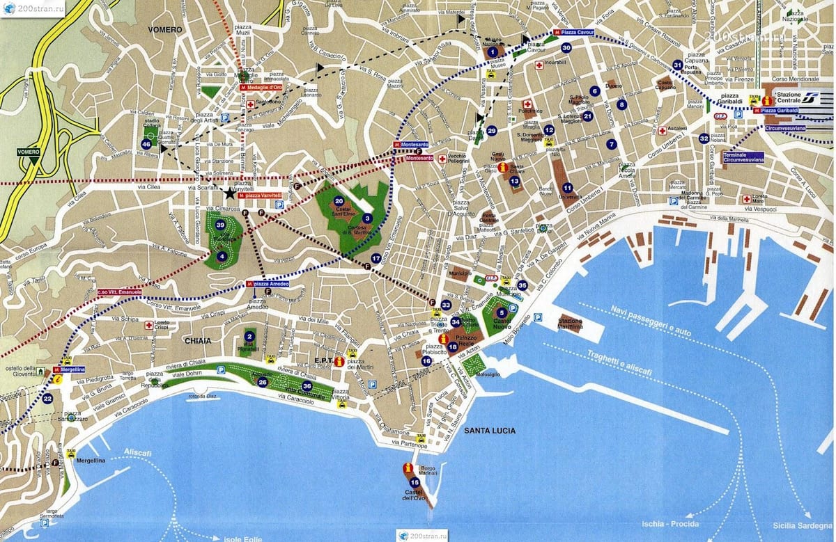 napoli শহরের মানচিত্র